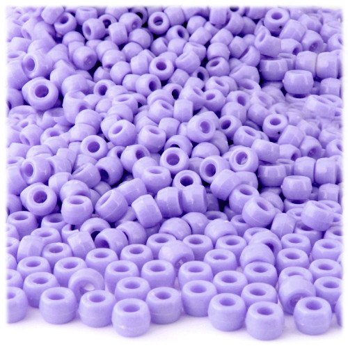 Pony Beads, Opaque, 6x9mm, 100-pc, Lavender Purple, no insert