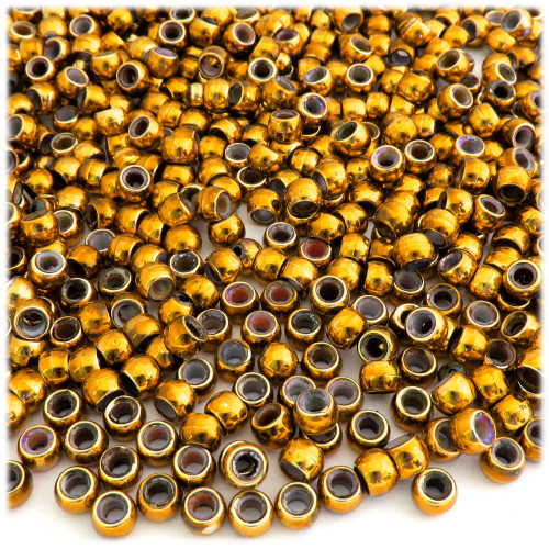 Pony Beads, Metallic, 100-pc, 9x6mm