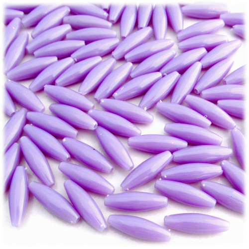 Plastic Speghetti Beads, Opaque, 19x6mm, 25-pc, Lavender Purple