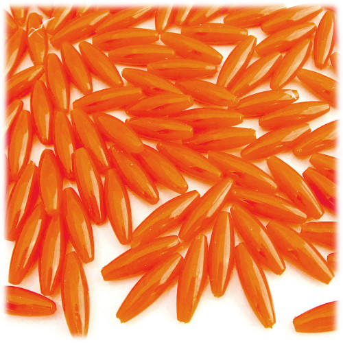 Plastic Speghetti Beads, Opaque, 19x6mm, 1,000-pc, Orange