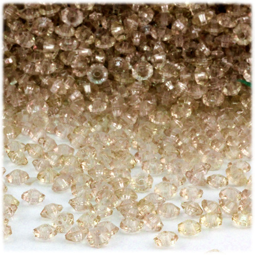 Plastic Rondelle Beads, Transparent, 6mm, 1,000-pc, Champagne