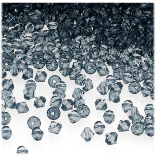 Plastic Bicone Beads, Transparent, 4mm, 1,000-pc, Blue Jeans