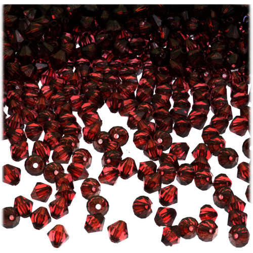 Plastic Bicone Beads, Transparent, 4mm, 1,000-pc, Beer brown