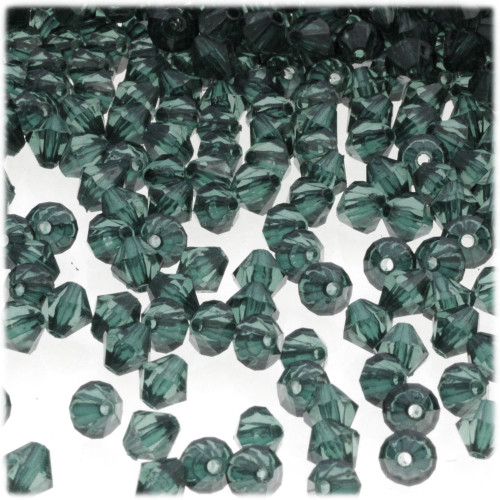 Plastic Bicone Beads, Transparent, 6mm, 200-pc, Sea mist