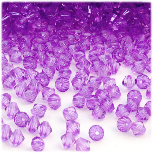 Plastic Bicone Beads, Transparent, 6mm, 1,000-pc, Lavender Purple