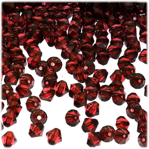 Plastic Bicone Beads, Transparent, 6mm, 200-pc, Beer brown