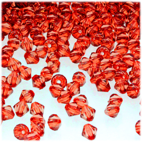 Plastic Bicone Beads, Transparent, 6mm, 1,000-pc, Orange