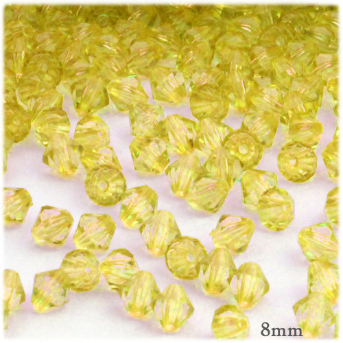 Plastic Faceted Beads, Transparent, 8mm, 200-pc