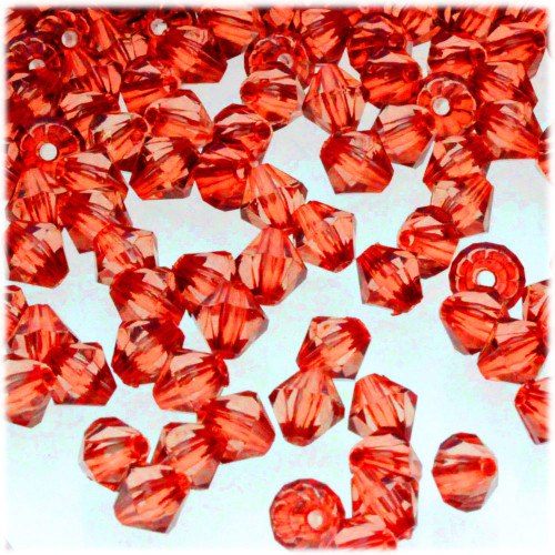 Plastic Bicone Beads, Transparent, 8mm, 1,000-pc, Orange