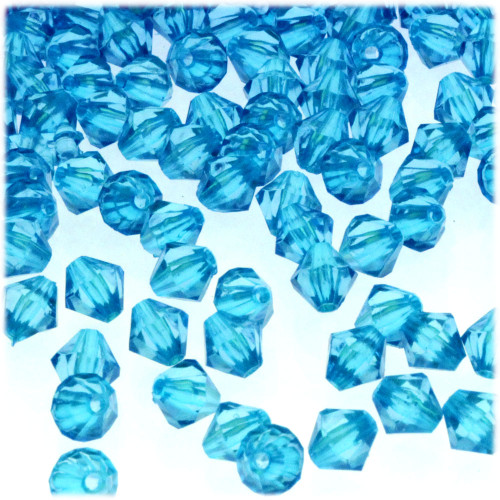 Plastic Bicone Beads, Transparent, 8mm, 1,000-pc, Aqua