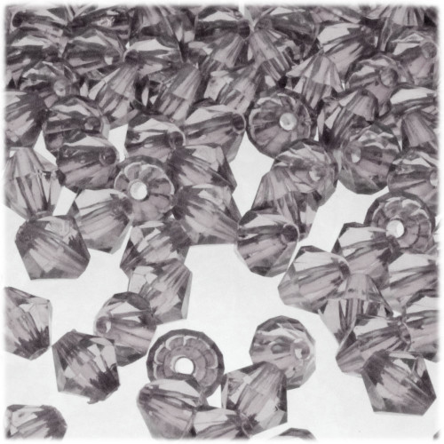 Bicone Beads, Transparent, Faceted, 10mm, 100-pc, Light Gray