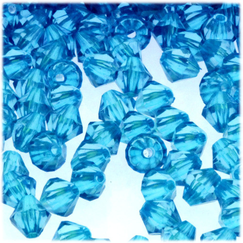 Bicone Beads, Transparent, Faceted, 10mm, 1,000-pc, Aqua
