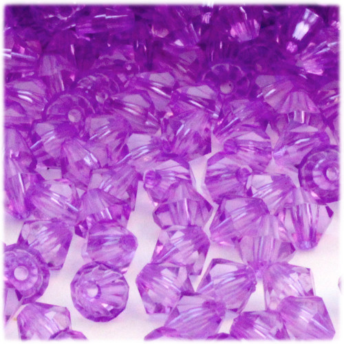 Plastic Bicone Beads, Transparent, 12mm, 100-pc, Lavender Purple