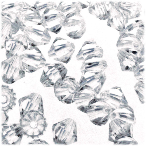 Plastic Bicone Beads, Transparent, 12mm, 100-pc, Clear