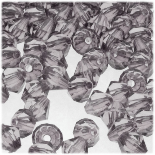 Plastic Bicone Beads, Transparent, 12mm, 100-pc, Light Gray