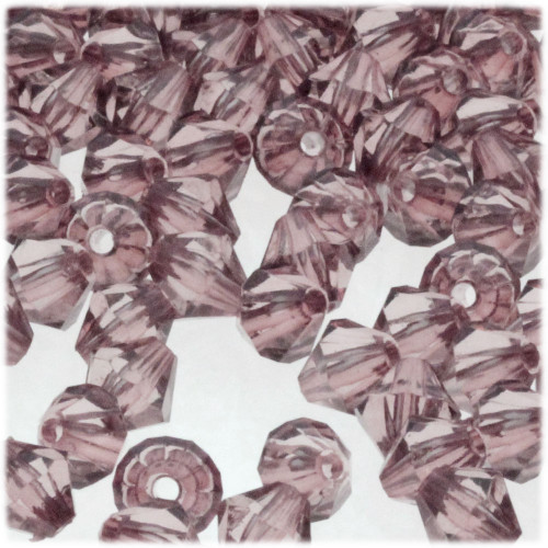 Plastic Bicone Beads, Transparent, 12mm, 1,000-pc, Light Burgundy