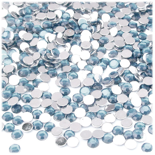 Rhinestones, Flatback, Round, 5mm, 144-pc, Light Baby Blue