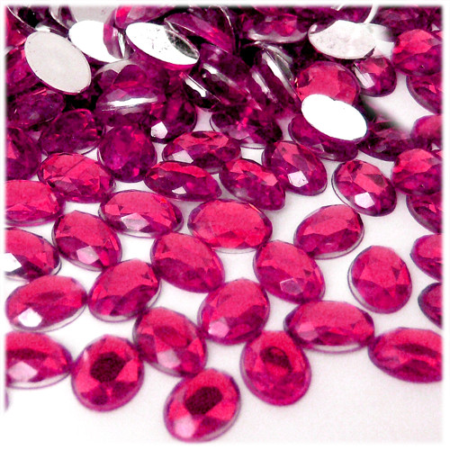 Rhinestones, Flatback, Oval, 13x18mm, 1,000-pc, Hot Pink