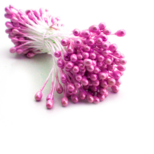 Pearl Stamen, 2-in, 3mm, 144-pc, Hot Pink