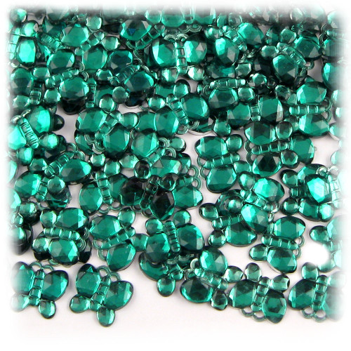 Rhinestones, Flatback, Butterfly, 10mm, 144-pc, Emerald Green