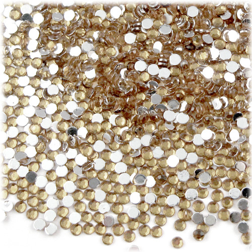 Rhinestones, Flatback, Round, 3mm, 10,000-pc, Champagne Yellow