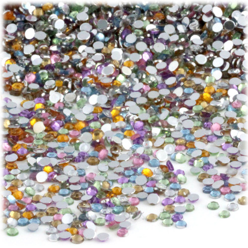 Rhinestones, Flatback, Round, 3mm, 1,440-pc, Pastel Assortment