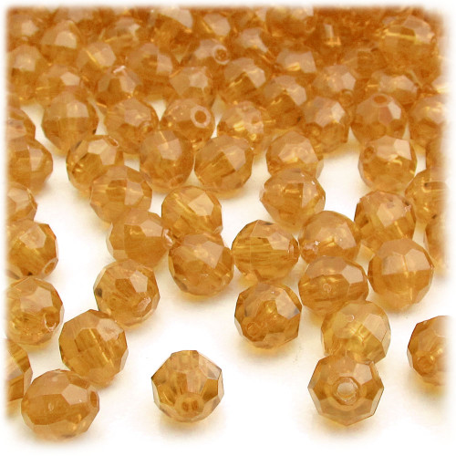 Faceted Round Beads, Transparent, 10mm, 1,000-pc, Sun Yellow