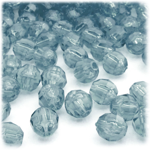 Plastic Faceted Beads, Transparent, 12mm, 1,000-pc, Blue Jeans