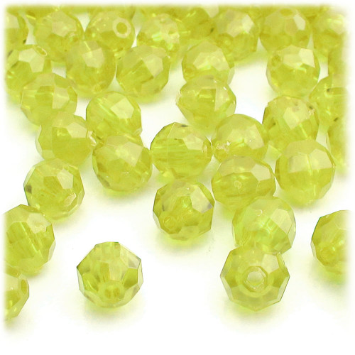 Plastic Faceted Beads, Transparent, 12mm, 1,000-pc, Yellow