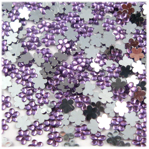 Rhinestones, Flatback, Flower, 6mm, 144-pc, Lavender