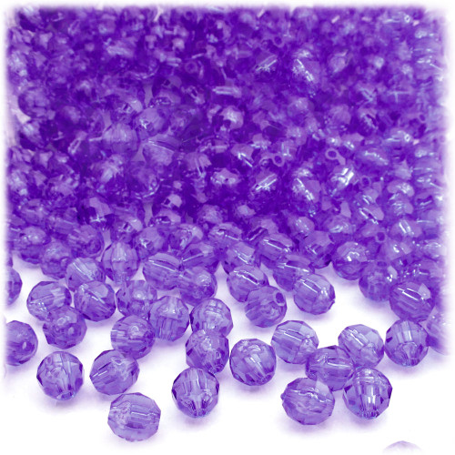 Plastic Faceted Beads, Transparent, 4mm, 1,000-pc, Dark Purple