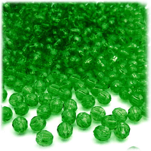 Plastic Faceted Beads, Transparent, 8mm, 200-pc