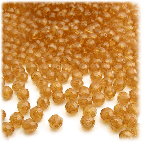 Plastic Faceted Beads, Transparent, 4mm, 200-pc, Sun Yellow
