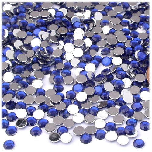 Rhinestones, Flatback, Round, 5mm, 1,000-pc, Royal Blue