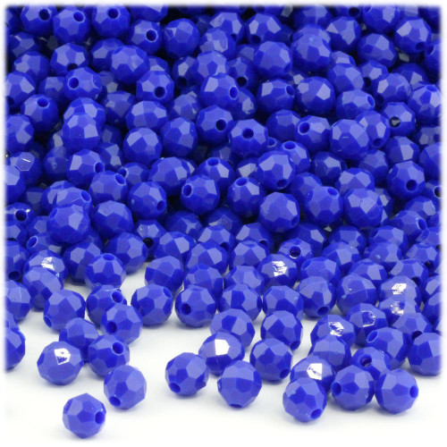 Plastic Faceted Beads, Opaque, 4mm, 1,000-pc, Royal Blue