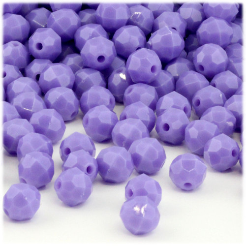 Plastic Faceted Beads, Opaque, 8mm, 1,000-pc, Lavender Purple