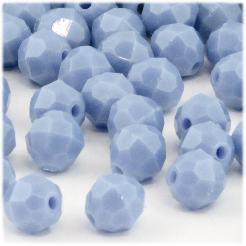 Plastic Faceted Beads, Opaque, 12mm, 100-pc, Light Baby blue