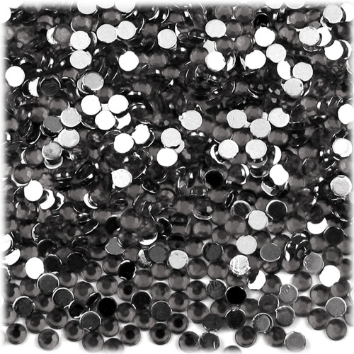 Rhinestones, Flatback, Round, 4mm, 288-pc, Charcoal Gray