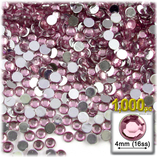 1000-Piece 4mm Flat Back Rhinestones - Round 14 Cut Mixed Colors For Crafts & Jewelry Making