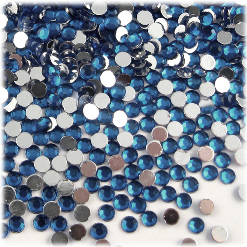 Rhinestones, Flatback, Round, 4mm, 288-pc, Royal Blue