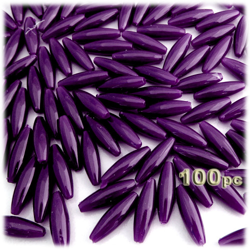 Plastic Speghetti Beads, Opaque, 19x6mm, 100-pc, Purple