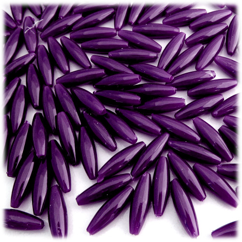 Plastic Speghetti Beads, Opaque, 19x6mm, 1,000-pc, Purple