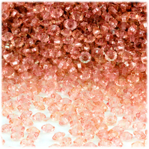 Plastic Rondelle Beads, Transparent, 6mm, 200-pc, Salmon Orange