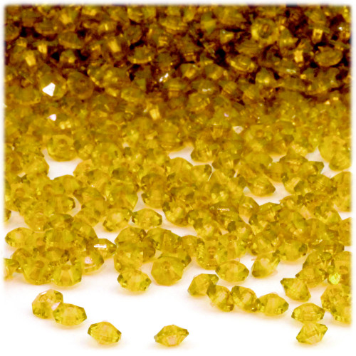 Plastic Rondelle Beads, Transparent, 6mm, 200-pc, Sun Yellow