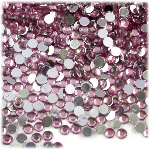 Rhinestones, Flatback, Round, 4mm, 288-pc, Light Baby Pink