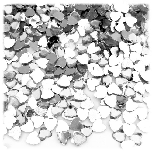 Rhinestones, Flatback, Heart, 6mm, 144-pc, Clear