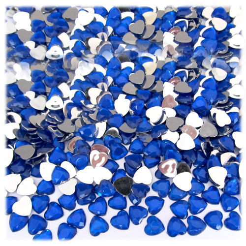 Rhinestones, Flatback, Heart, 6mm, 10,000-pc, Royal Blue