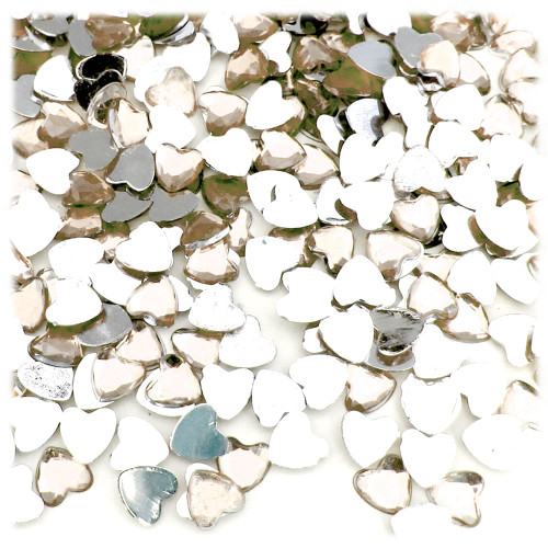 Rhinestones, Flatback, Heart, 8mm, 144-pc, Champagne Yellow