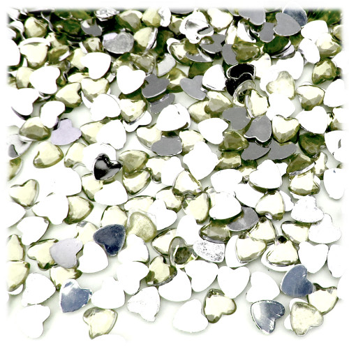 Rhinestones, Flatback, Heart, 8mm, 144-pc, Olive Green