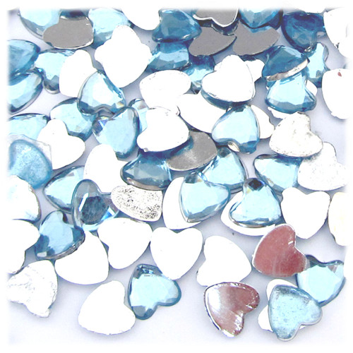 Rhinestones, Flatback, Heart, 12mm, 1,000-pc, Light Baby Blue